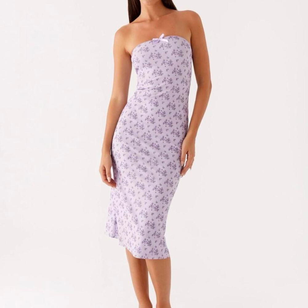 Peppermayo Purple Floral Midi Dress Size 4 US